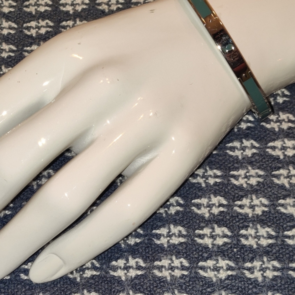 Fossil teal and silver tone enamel bracelet